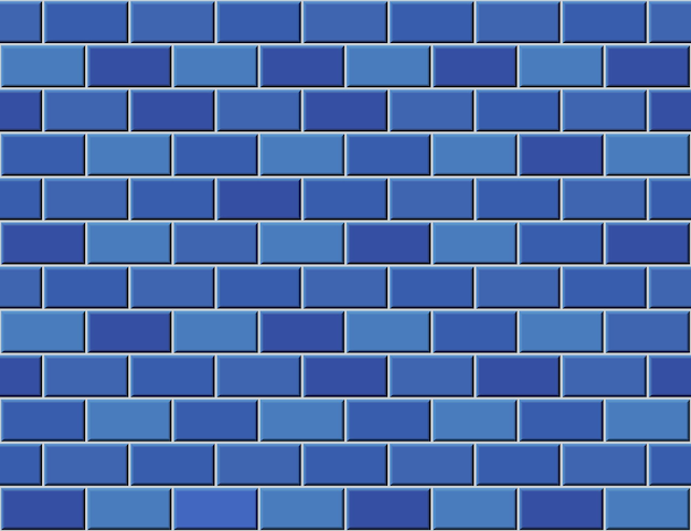 Azulejos azules patrón horizontal sin costuras Ladrillos blancos de cerámica en metro o piscina