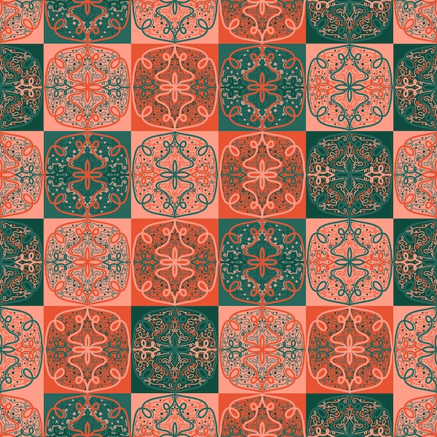 Azulejos de cerámica en estilo patchwork vector patrones sin fisuras orígenes étnicos