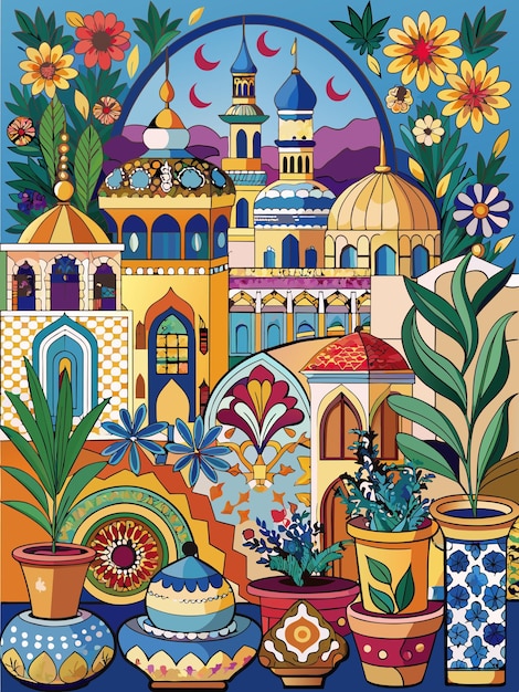 azulejos de cerámica turcos ilustraciones gráficas vectoriales formato de archivo fuente EPS icono de escala sin pérdidas desi