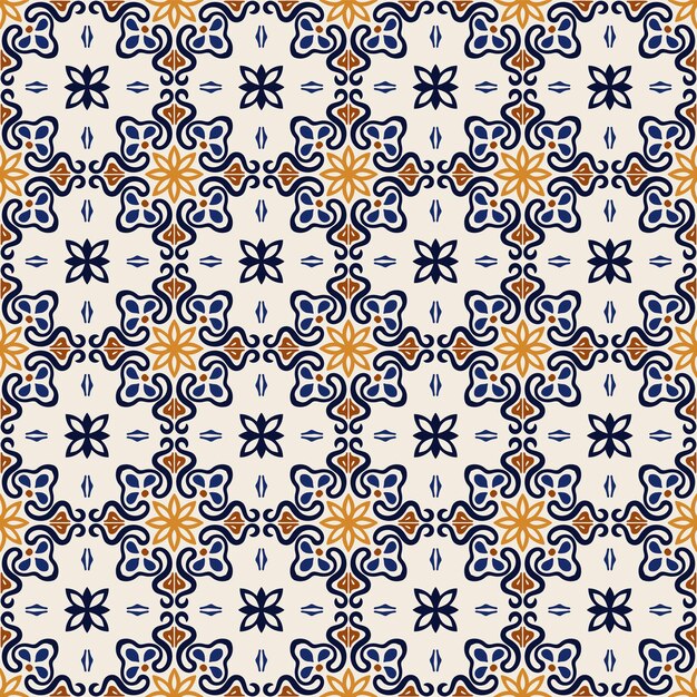 Azulejos de colores decorativos portugueses ornamentados tradicionales azulejos Resumen Antecedentes Vector dibujar a mano