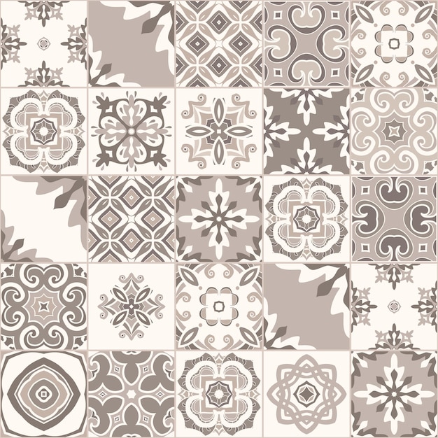 Vector azulejos decorativos portugueses ornamentados azulejos de patrones sin fisuras vector