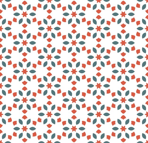 Azulejos florales Seamless Vector Patternflower Fondo de patrón de textura geométrica
