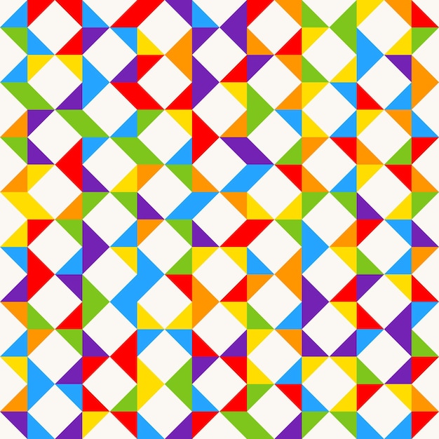 Azulejos de mosaico de arco iris patrón de vector transparente de fondo geométrico abstracto