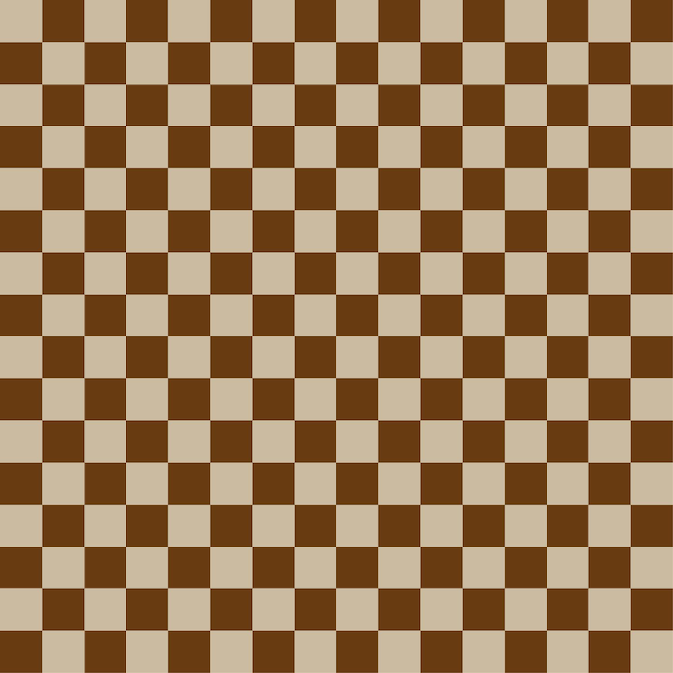 Vector azulejos de patrón de tablero de ajedrez cuadrados blancos marrones fondo sin costuras vectorial textura de cuadrícula abstracta