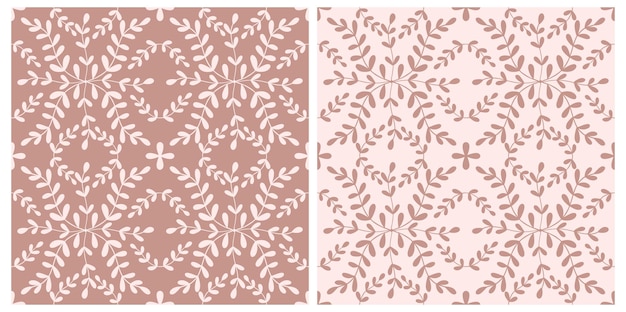 Azulejos portugal conjunto de patrones sin fisuras de la flor. fondo geométrico de color rosa polvoriento. adorno de repetición de azulejo tradicional. patrón monocromático de vector impresión vintage abstracta para tela, embalaje.