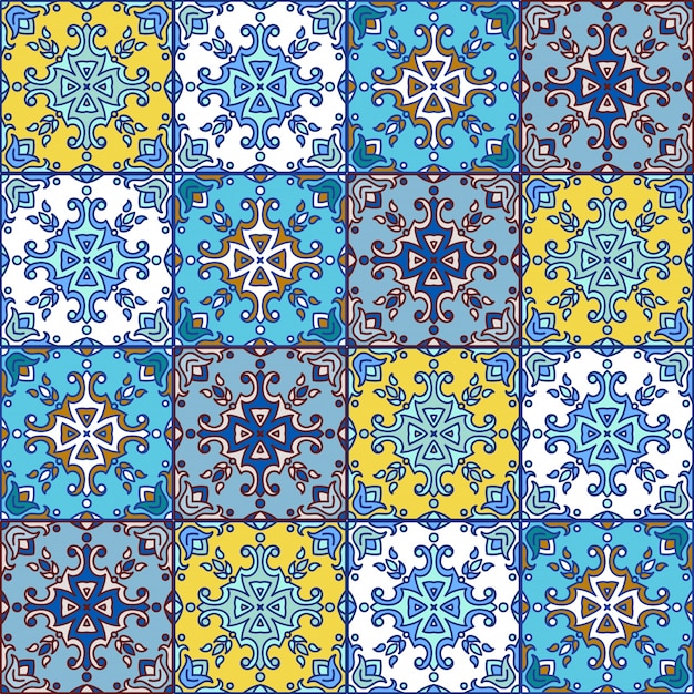 Azulejos portugueses. Patte sin costura hermosa azul y blanco