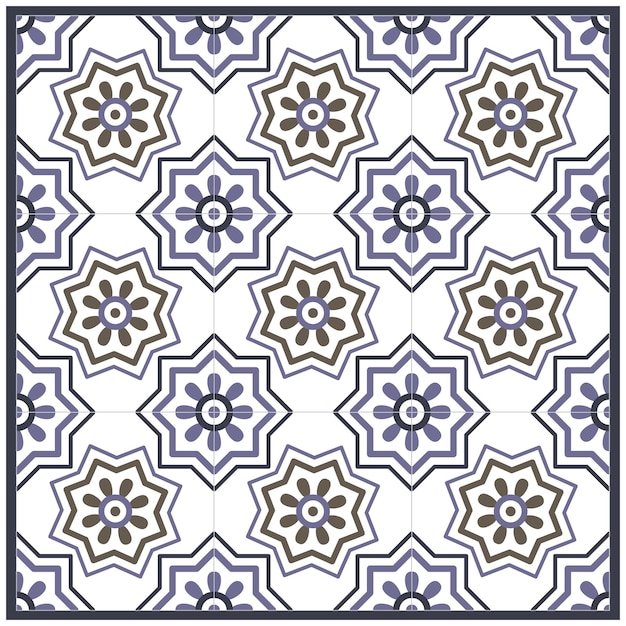 Vector azulejos de suelo orientales españa texturas sin costuras portugal cerámica geométrica vector arabesque