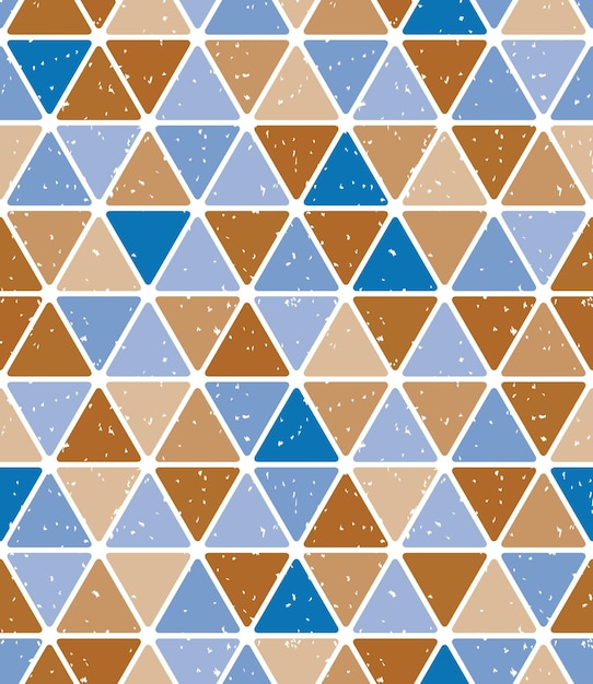 Los azulejos triangulares antiguos tienen un patrón sin costuras, un fondo vectorial.