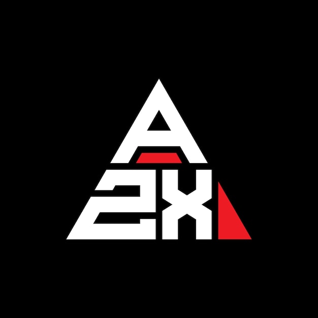 AZX triangle letter logo design with triangle shape AZX triangle logo design monogram AZX triangle vector logo template with red color AZX triangular logo Simple Elegant and Luxurious Logo