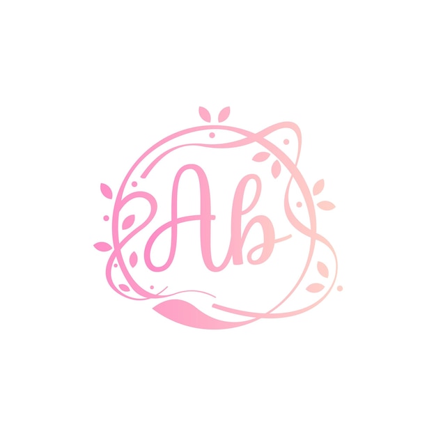 A B AB Vector de belleza logotipo inicial de escritura a mano logotipo de la firma inicial de la moda de la boda joyas