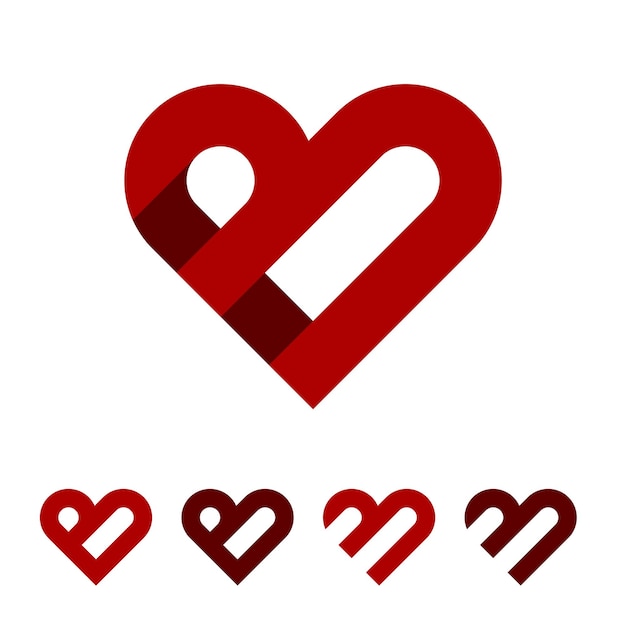 B Carta Corazón rojo Logo Plantilla Ilustración Diseño Ilustración Diseño Vector EPS 10