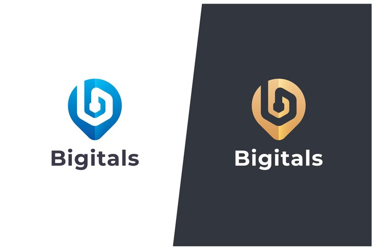 Vector b carta vector monograma logo diseño de concepto de tecnología de marketing digital