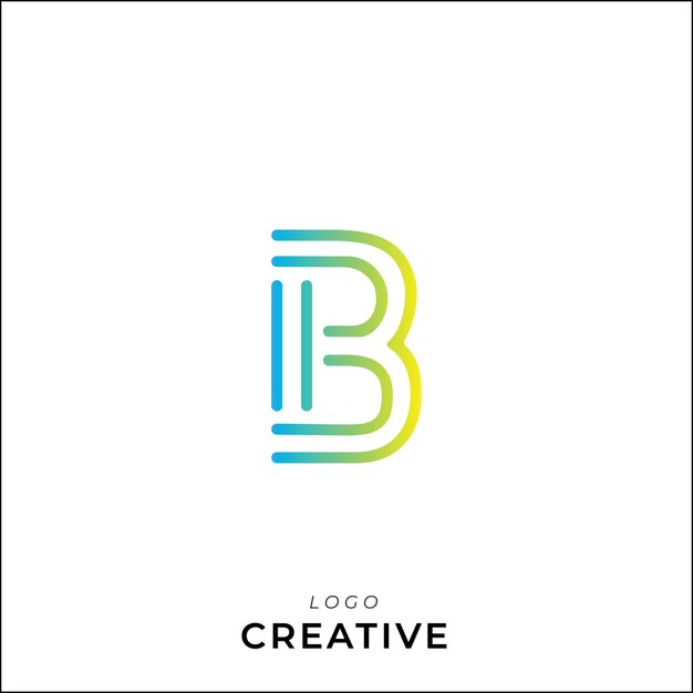 B Diseño creativo de logotipo posterior Diseño de logotipo creativo Ilustración vectorial de logotipo de marca personalizada