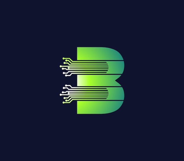 B Diseño del logotipo de Alphabet Technology Data Circuit Concept de la compañía
