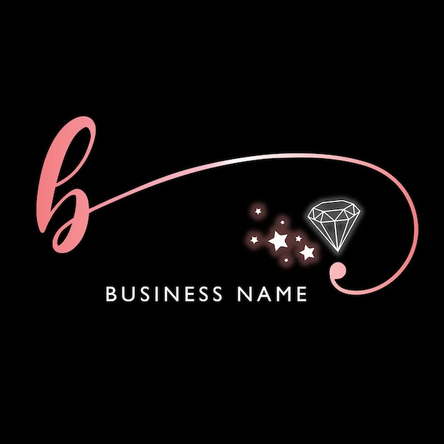 B diseño de logotipo inicial logotipo de diamante negro y dorado logotipo de brillo dorado boutique de belleza