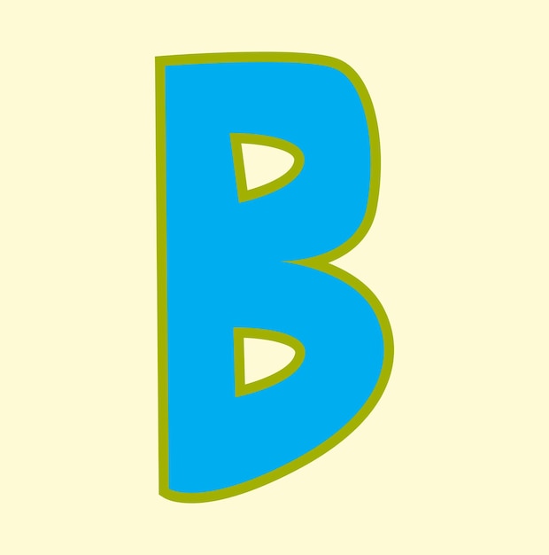 B Diseño de logotipo o alfabeto vectorial de dibujos animados B