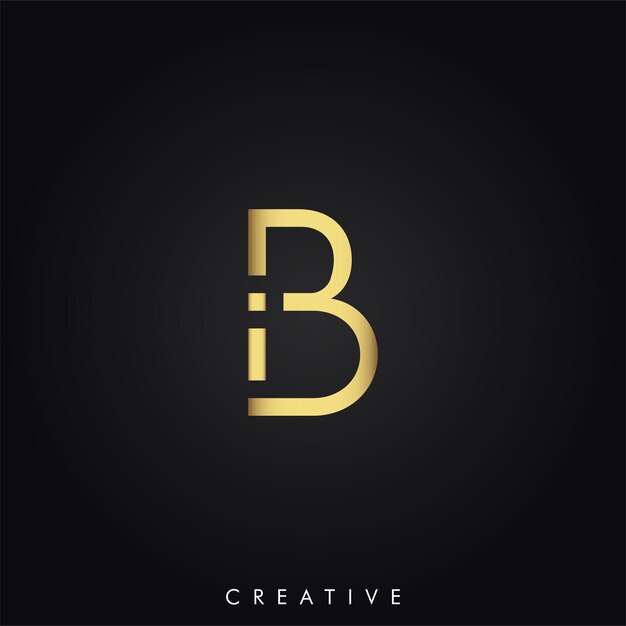 Vector b diseño de logotipo posterior dorado logotipo posterior mínimo logotipo vector de color dorado ilustración de logotipo logotipo creativo