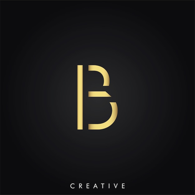 B Diseño de logotipo posterior dorado Logotipo posterior mínimo Logotipo vector de color dorado Ilustración de logotipo Logotipo creativo