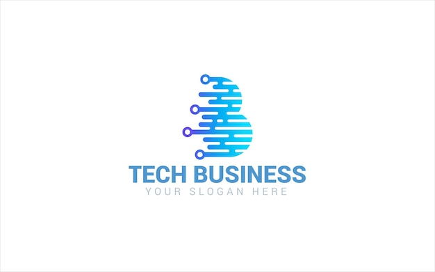 B Diseño vectorial del logotipo de Tech Alphabet para sitios web, negocios en línea y servicios digitales