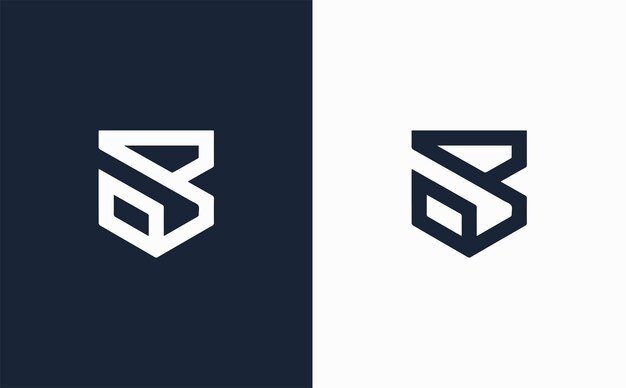 B elegante diseño de logotipo vectorial creativo y moderno en color azul y blanco