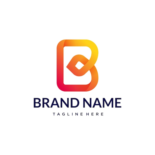 B gradiente abstracto logotipo de letras en 3D