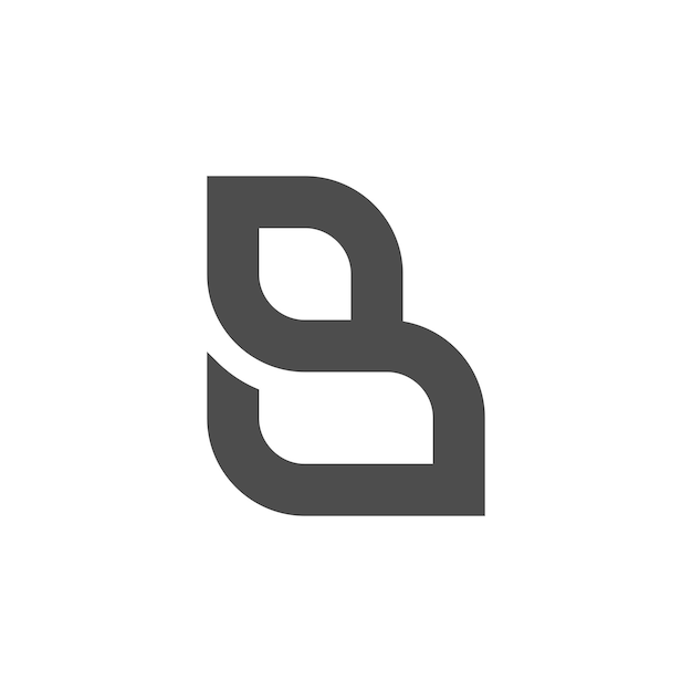 B Icono inicial del logotipo Concept Bio Leaf