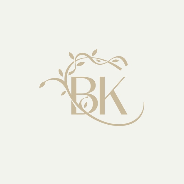 B K BK Vector de belleza logotipo inicial de escritura a mano logotipo de la firma inicial moda de boda jowerly