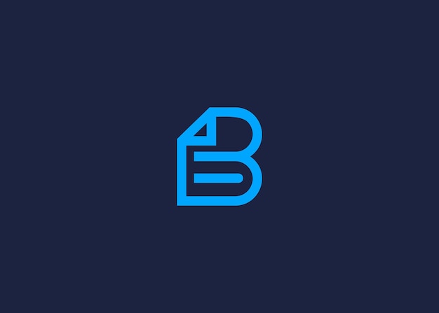 B letra con documento logotipo icono diseño inspirado en plantilla de diseño vectorial