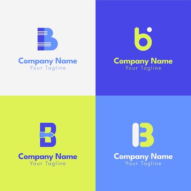 b El logotipo de la colección de logotipos planos