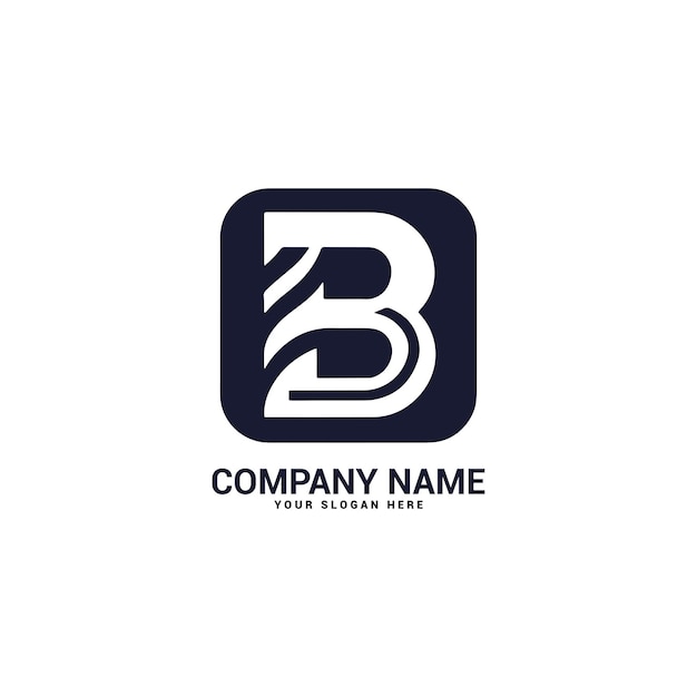 B logotipo de la letra Abstracto moderno fuente de alfabeto digital Tipografía de tecnología mínima