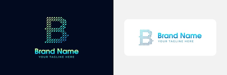 Vector b logotipo de letra b plantilla de diseño de logotipo b monograma tecnológico b logotipo por puntos b logotipo vectorial alfabético