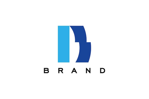 B logotipo minimalista inicial en azul
