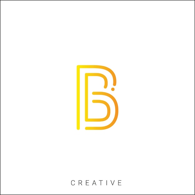 B Logotipo posterior plantilla vectorial monograma colorido símbolo fuente logotipo diseño moderno basado en inicial LOGO