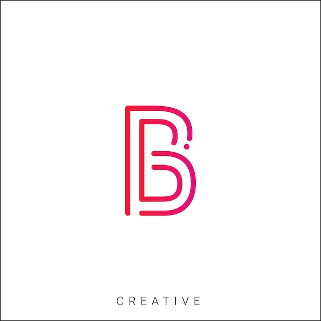 B Logotipo posterior plantilla vectorial monograma colorido símbolo fuente logotipo diseño moderno basado en inicial LOGO