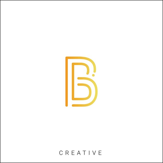 B Logotipo posterior plantilla vectorial monograma colorido símbolo fuente logotipo diseño moderno basado en inicial LOGO