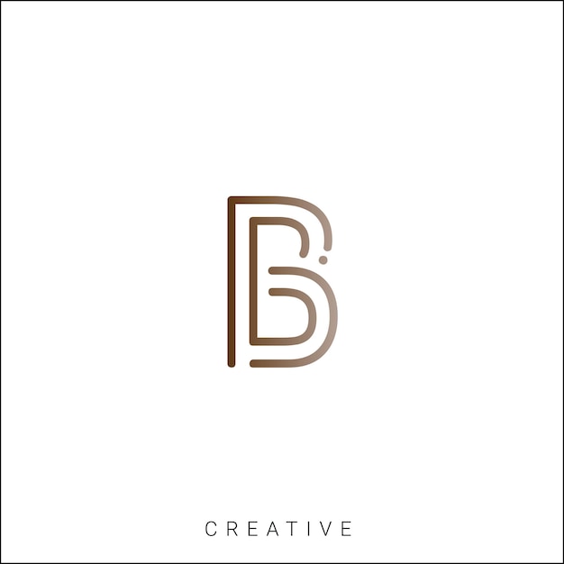 B Logotipo posterior plantilla vectorial monograma colorido símbolo fuente logotipo diseño moderno basado en inicial LOGO