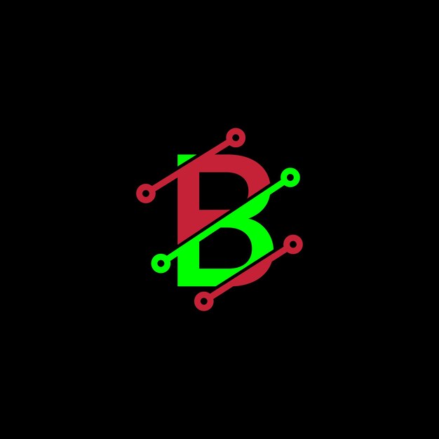 B plantilla de diseño de logotipo tecnológico B logotipo técnico B vector tecnológico