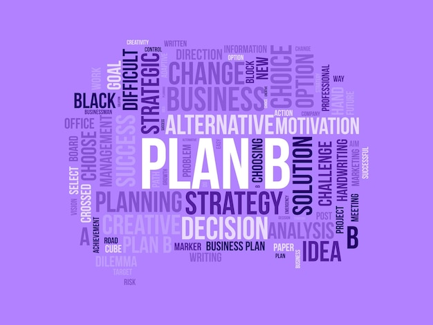 B plantilla de nube de palabras Fondo vectorial del concepto del plan de negocios