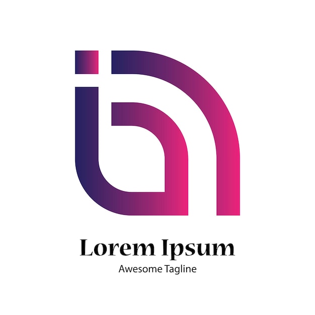 B plantilla de vector de logotipo de gradiente de colores inicial