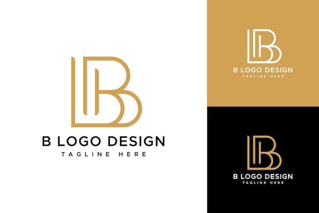 B Templata de diseño de logotipo de lujo de letras