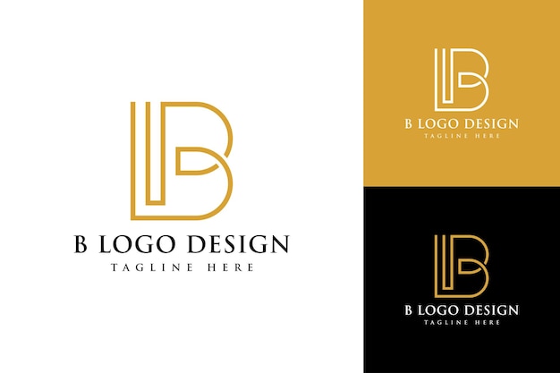B Templata de diseño de logotipo de lujo de letras