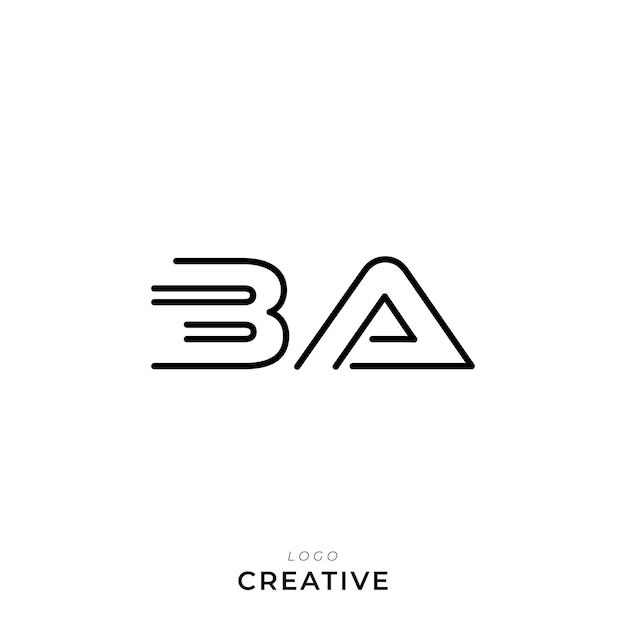 BA Logotipo posterior plantilla vectorial monograma colorido símbolo fuente logotipo diseño moderno basado en inicial LOGO