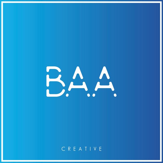 BAA Creative Vector Latter Diseño del logotipo Minimal Logotipo Latter Ilustración vectorial premium Monograma