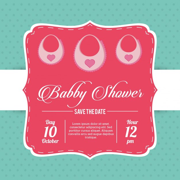 Babero de tarjeta de baby shower