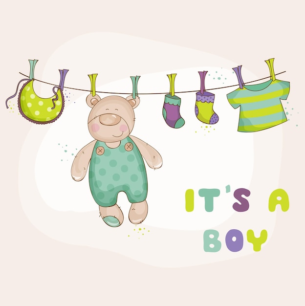 Baby bear shower o tarjeta de llegada