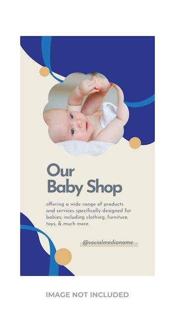 Vector baby instagram story para una venta de paños