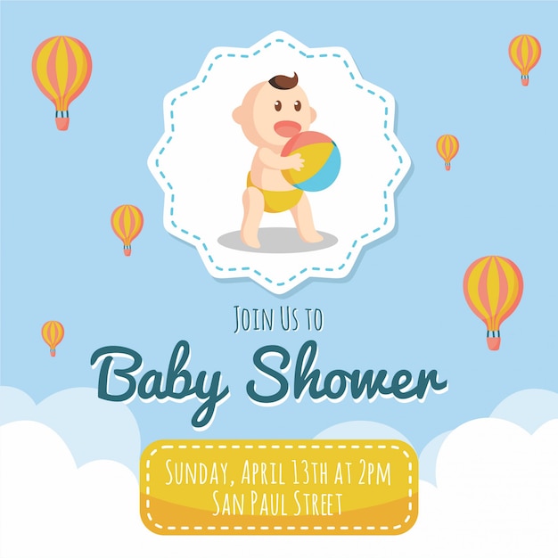 Vector baby shower azul