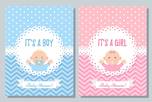 Baby shower diseño de tarjeta reeting. conjunto