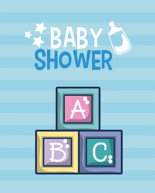 Baby shower linda tarjeta con dibujos animados