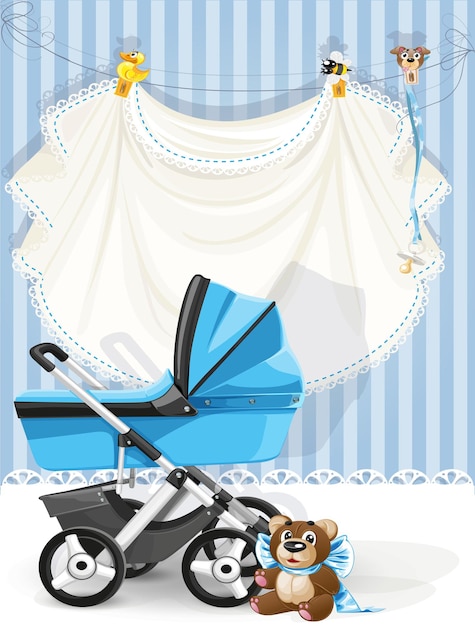 Baby shower tarjeta azul